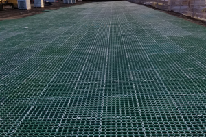 CORE Grass driveway being installed at a Bus Facility