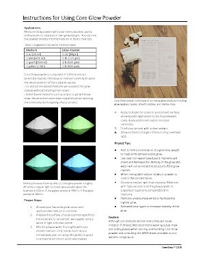 Instructions for using CORE Glow™ Powder